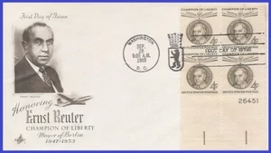 USA4 #1136 U/A ARTCRAFT FDC PB4 Ernst Reuter - Picture 1 of 1