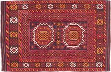 Afghan Kelim Soumakh Ghalmuri Teppich 200x300 Handgewebt Braun Geometrisch