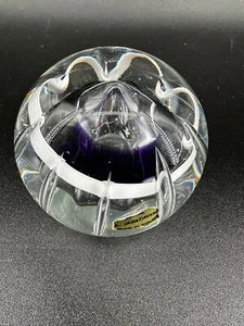 Adam Jablonski Lead Crystal Art Glass Paperweight With Sticker - Picture 1 of 7