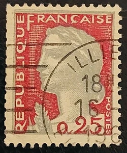 π«π· France 0.25F Franc - 0.25 Cents Postage Stamp : 60s "Marianne" Type II - Picture 1 of 3