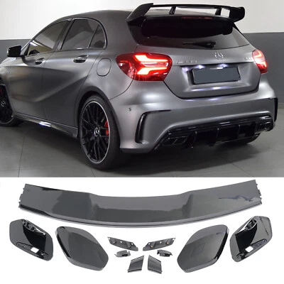 für A Klasse W176 Dachspoiler GLANZ SCHWARZ LACKIERT Spoiler Heckflügel - Bild 1 von 4