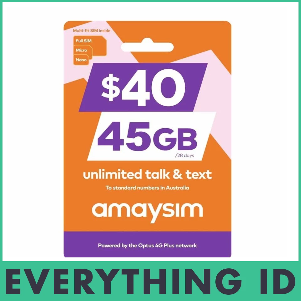 AUSTRALIAN AMAYSIM $40 PREPAID MULTI FIT SIM CARD PACK 3G 4G STANDARD NANO MICRO - Image 1 of 1