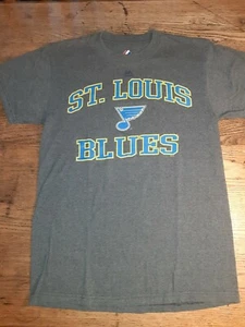 St Louis Blues Majestic T Shirt Size Small Gray - Picture 1 of 6