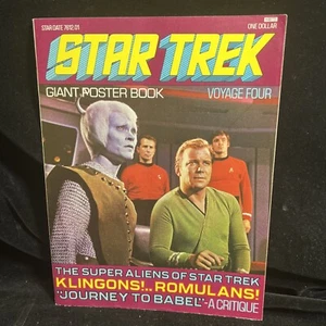 1976 STAR TREK GIANT POSTER BOOK 4 VOYAGE FOUR KIRK KLINGONS WILLIAM SHATNER - Imagen 1 de 6