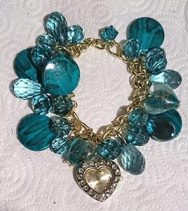 RELOJ PULSERA AUDAZ Y HERMOSO TONO DORADO / TURQUESA - NUEVO - BATERÍA NUEVA - Imagen 1 de 1