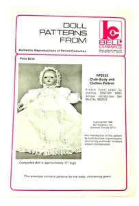 PATRÓN de costura de muñeca Bell Ceramics Century Baby RP2523 ropa corporal de tela 17" - Imagen 1 de 4