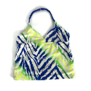 OP Kids Swimsuit Size Medium 7-8 Tankini Top Blue Yellow Swimming - Picture 1 of 5
