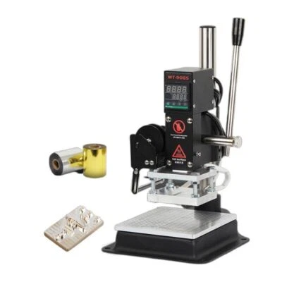 Máquina de prensa de calor manual máquina de estampado de láminas en caliente papel PVC cuero estampado Foto 1 de 4