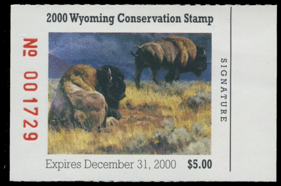 2000  Wyoming State Duck Stamp Mint Never Hinged. Original Gum  - Image 1 of 1