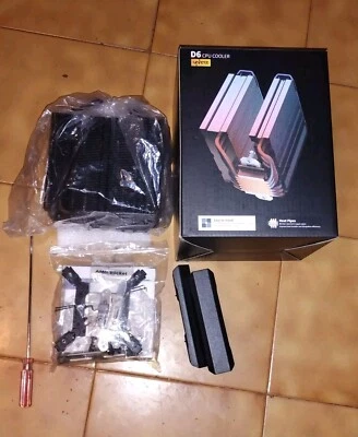 upHere Dissipatore CPU con 6 tubi di calore D6DC 5V RGB 120 mm Nero Intel e Amd  - Immagine 1 di 4