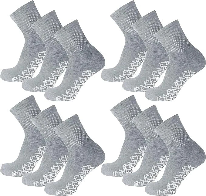 12 pares de calcetines antideslizantes para diabéticos con agarre de tobillo para hombre sin ataduras calce suelto Foto 1 de 1