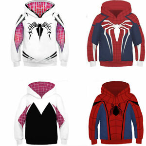 Kids Child Spider-Man Gwen Stacy 3D print Hoodie Pullover Sweatshirt Jacket Tops