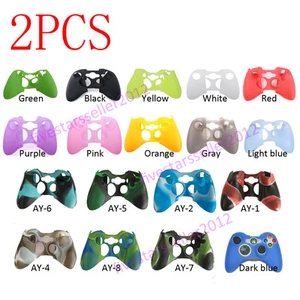 2X Rubber Skin Silicone Gel Protective Cover For Microsoft Xbox 360 Controller - Picture 1 of 9