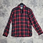 Only & Sons Flannel Shirt Mens Medium Regular Fit Red Black Check Lumberjack 