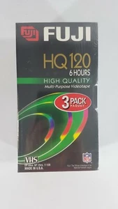 (3) Fuji HQ T-120 leere VHS Kassetten 6 Stunden hochwertige Videorecorder Tapes neu versiegelt - Bild 1 von 5