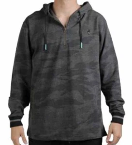 Neff Misfit 1/4 Zip Pullover Hoodie, Mens Large, Black / Camo Print New - Picture 1 of 1
