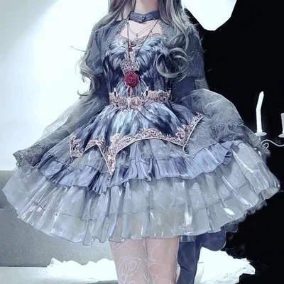 Lolita Dress JSK Girl Elegant Swan Dance Split Sleeve Dress - Image 1 of 4