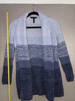 BCBG Maxazria Blue long open front wool cardigan sweater Size S - Image 1 of 4