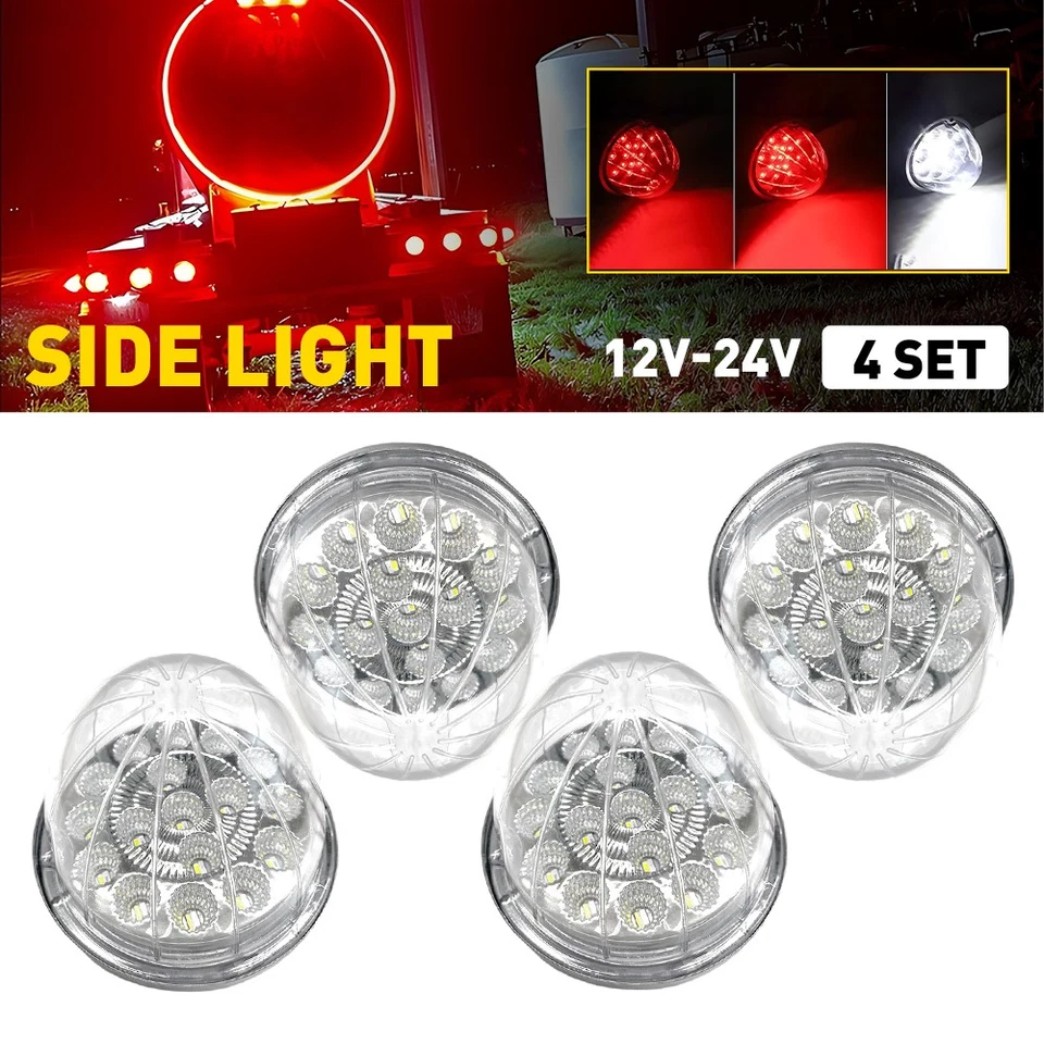 Doble Sandía Color Luz Brillante LED Rojo Lámpara Blanco Kit Lente Transparente 4 Cables 4 PIEZAS Foto 1 de 4
