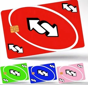 Credit Card Skin 4pcs Uno Reverse Credit Card Sticker Skins Card Skin Stickers - Picture 1 of 1