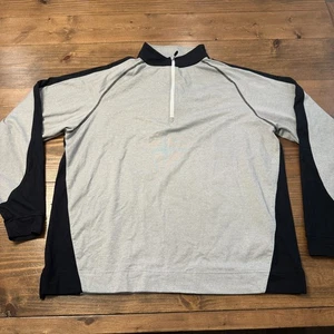 Footjoy Pullover Herren Large 1/4 Zip Golf Performance grau schwarz Stretch - Bild 1 von 8