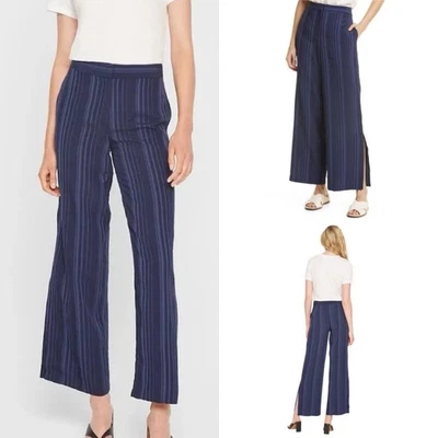 NWT Club Monaco Sonyah wide leg navy blue pants size 14 slits career resortwear - Image 1 of 4