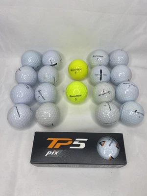 Новые мячи для гольфа TaylorMade 3 TP5 Pix и 18 мячей для гольфа производства Taylor - Изображение 1 из 4