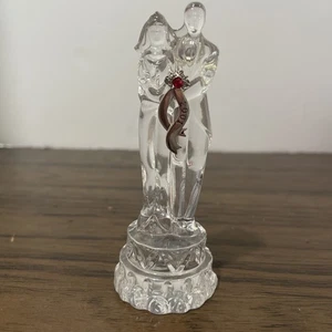 Lenox Crystal Ornament Weddi Cake Topper Bride Groom Husband Wife Vtg 2001 Czech - Picture 1 of 7