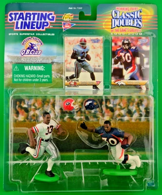 1999-00 NFL alineación inicial dobles clásicos Terrell Davis Bulldogs & Broncos nuevo en caja Foto 1 de 2