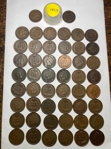 1903 INDIAN CENT ROLL, 50 nice condition (no problem) coins - Picture 1 of 13