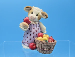 Mary's Moo Moos 1996 "I'm Tempting Moo" Kuh mit Äpfeln Figur - Bild 1 von 7