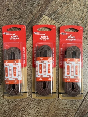 "Juego de 3 cordones de cuero para exteriores Kiwi marrón oscuro 72"" nuevos" Foto 1 de 4