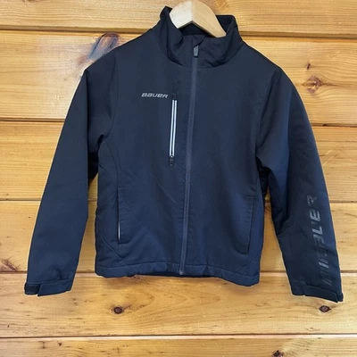 Bauer Team Youth Small Hockey Warmup Jacket Coat Black boys girls - Image 1 of 4