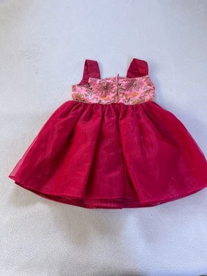 1990s pink and red dress with a touch of whimsy kidswear size 4  - Image 1 of 4