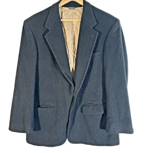 Vintage Bill Blass Cashmere Blazer Sport Jacket Mens 42 Black Two Button - Picture 1 of 12