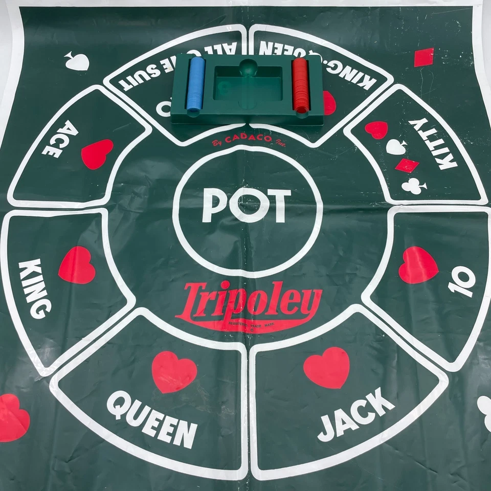 Alfombrilla y fichas de juego TRIPOLEY SOLO de colección 1969 Cadaco EE. UU. reemplazo diseño de lujo Foto 1 de 4