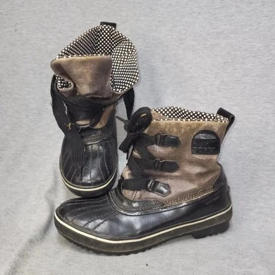 Bota Sorel Tivoli Rain Duck Negra Gris Lunares Talla 9 EU 41.5 Impermeable Nieve  Foto 1 de 4