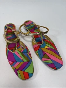 1960’s Color Block Sling Back 10 1/2 Shoes, Brady Bunch far Out Style, - Picture 1 of 24