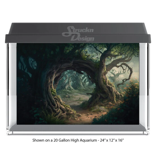 Fantasía en bucle raíz de árbol poliéster pecera telón de fondo de vidrio fondo de acuario Foto 1 de 1