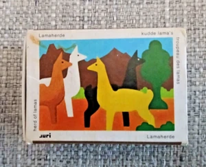 JUEGO DE JUGUETES DE MADERA JURI MATCHBOX VINTAGE HECHO EN CON LLAMAS ALEMANAS - Imagen 1 de 3