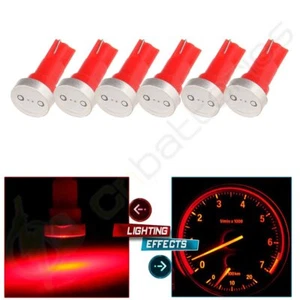 6X Ultra Red T5 70 74 58 LED Bulbs Dashboard Gauge Side Instrument Panel Light - Picture 1 of 7