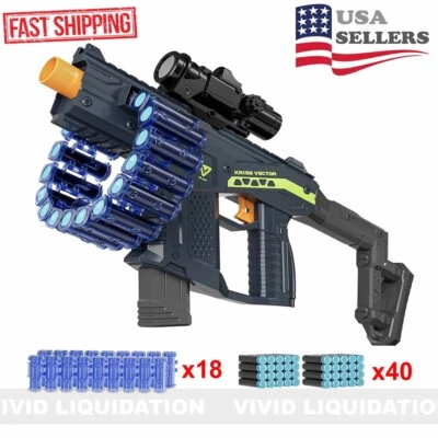 Toy Dart Gun Shooting Foam Blasters Soft Bullets Belt Rotates Drum Sniper Rifle - Image 1 of 4