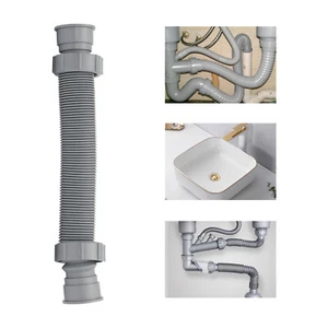 Flexible Stretching Sink Drain Pipe Expandable Tube for Kitchen Garbage Disposal - Picture 1 of 12