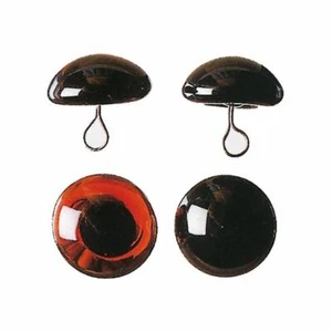 Bärenaugen, Glas mit Öse, 12mm, 2 Stück, braun - Bild 1 von 3