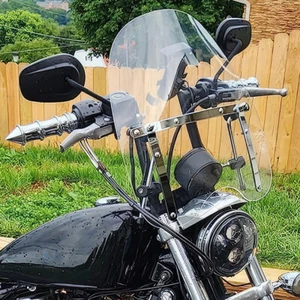 18"x16"Large Clear Motorcycle Windshield Windscreen Universal 7/8''1'' Handlebar - Bild 1 von 12
