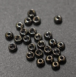 25 Premium BLACK NICKEL 2.8mm 7/64" Beads Bead Heads for Fly Tying - Picture 1 of 1