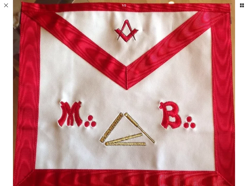 Tablier Maître REAA broderie outils franc maçonnerie masonic apron assr