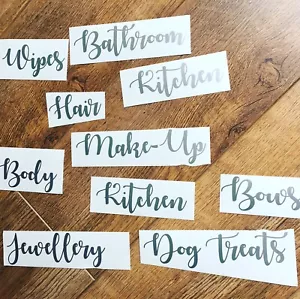 Silver Household Vinyl Stickers, Labels Decals Storage House, Mrs Hinch Organise - Picture 1 of 8