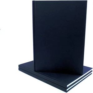 Seawhite Black Cloth Cover A4 Cartridge Paper Sketchbook 140gsm Portrait - Picture 1 of 1