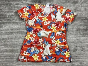 Disney Jungle Book Scrub Top Womens XS Multicolor V-Neck Short Sleeve - Picture 1 of 11